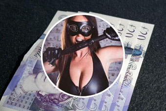 Female stripper with 20 pound notes